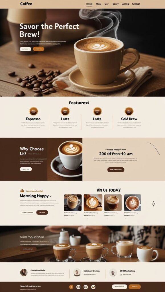 Specialty Coffee - Elegant Café Landing Page Design